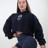 Oversized Cropped Hoodie Black