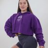Oversized Cropped Hoodie Purple