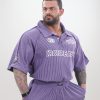 Oversized Old-school Textured Polo Violet