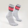 Iron Gray Red Stripe Socks