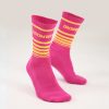 Iron Pink Yellow Stripes Socks